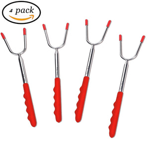 Set of 4 Pack  Extending Roasting Stainless Steel Forks