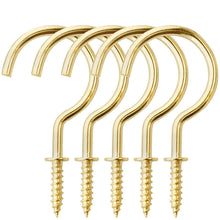 Load image into Gallery viewer, 20 Pcs Screw in Ceiling Hook 2.8 Inch Metal Cup (Gold)