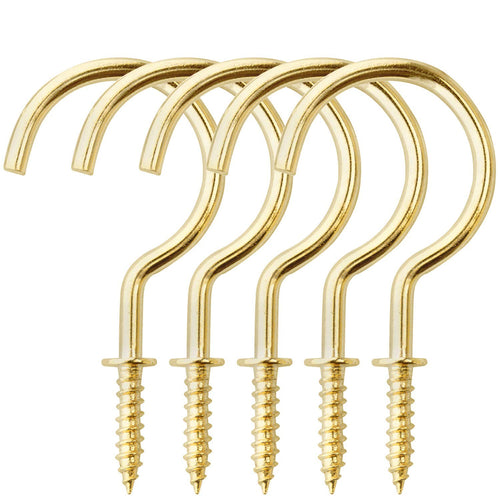 20 Pcs Screw in Ceiling Hook 2.8 Inch Metal Cup (Gold)