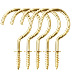 20 Pcs Screw in Ceiling Hook 2.8 Inch Metal Cup (Gold)